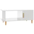 Miniatyrbillede 3 af 10: The Living Store sofabord 90x50x40 cm konstrueret træ hvid højglans -  Sofaborde