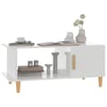 Miniatyrbillede 5 af 10: The Living Store sofabord 90x50x40 cm konstrueret træ hvid højglans -  Sofaborde