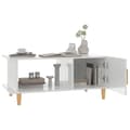 Miniatyrbillede 6 af 10: The Living Store sofabord 90x50x40 cm konstrueret træ hvid højglans -  Sofaborde