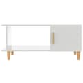 Miniatyrbillede 7 af 10: The Living Store sofabord 90x50x40 cm konstrueret træ hvid højglans -  Sofaborde