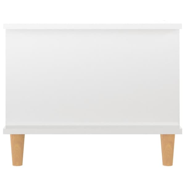 The Living Store sofabord 90x50x40 cm konstrueret træ hvid højglans -  Sofaborde