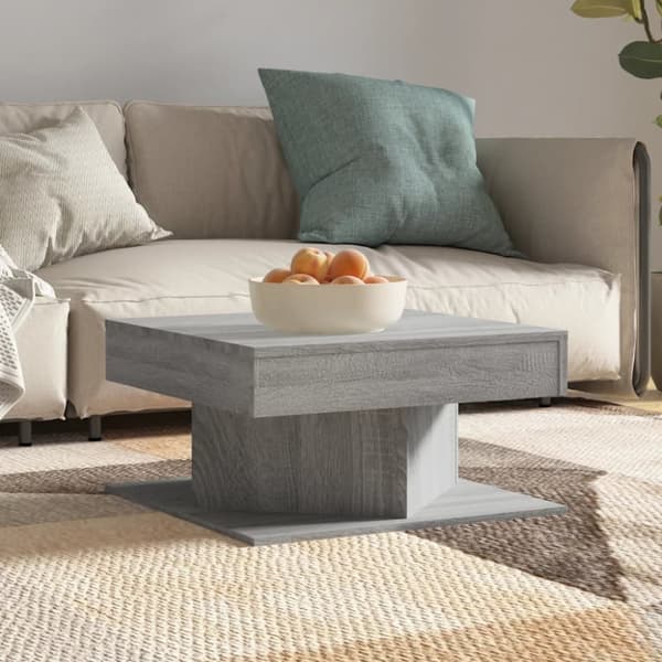 The Living Store sofabord 57x57x30 cm konstrueret træ grå sonoma-eg - Sofaborde
