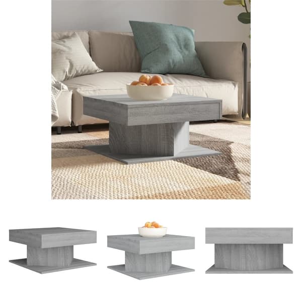 The Living Store sofabord 57x57x30 cm konstrueret træ grå sonoma-eg - Sofaborde