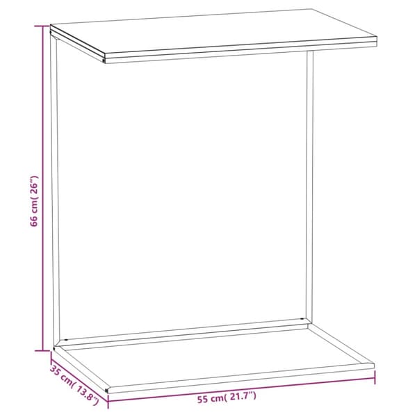 The Living Store sidebord 55x35x66 cm konstrueret træ sort -  Sofaborde