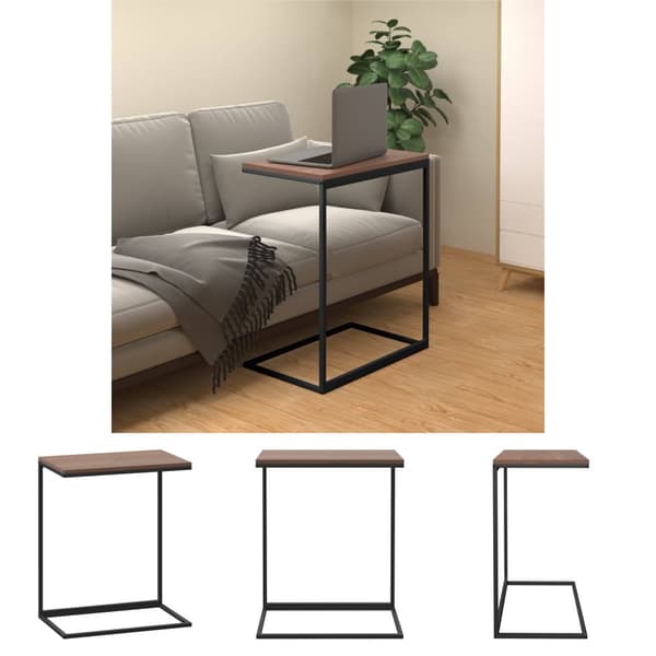 The Living Store sidebord 55x35x66 cm konstrueret træ sort - Sofaborde