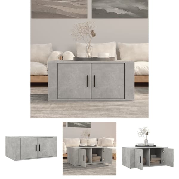 The Living Store Sohvapöytä betoninharmaa 80x50x36 cm tekninen puu - Kahvipöydät