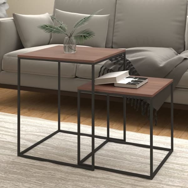 The Living Store Sohvapöytäsarja 2 kpl tekninen puu ja metalli -  Kahvipöydät