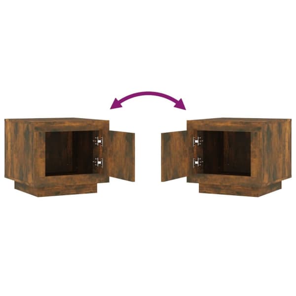 The Living Store sofabord 51x50x45 cm konstrueret træ røget egetræsfarve -  Sofaborde