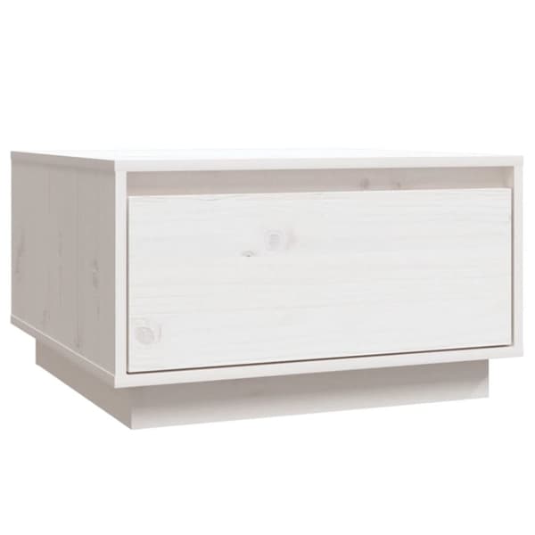 The Living Store sofabord 55x56x32 cm massivt fyrretræ hvid - Sofaborde