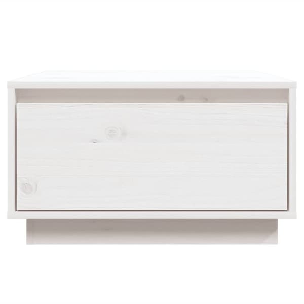 The Living Store sofabord 55x56x32 cm massivt fyrretræ hvid -  Sofaborde