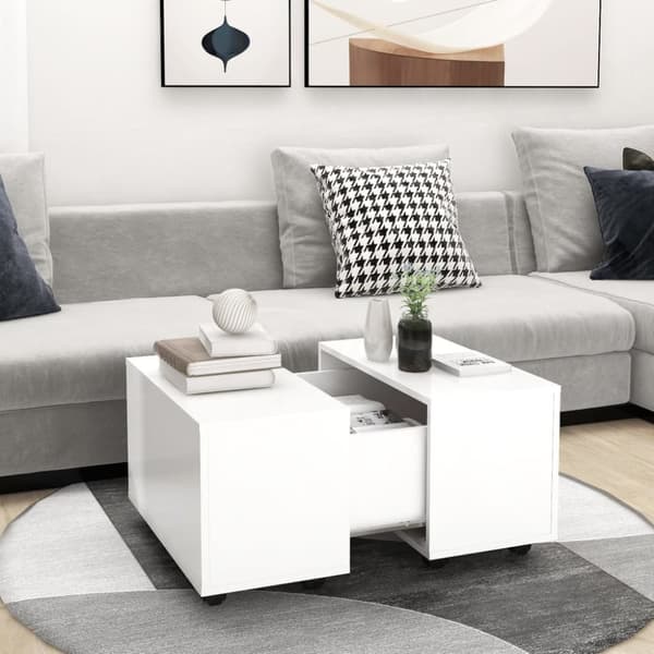 The Living Store Soffbord vit 60x60x38 cm spånskiva -  Soffbord