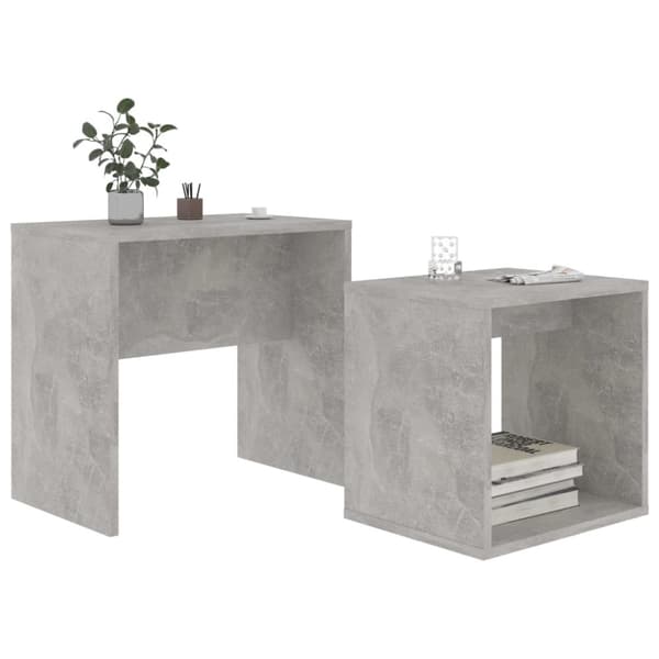 The Living Store Soffbord set betonggrå 48x30x45 cm konstruerat trä - Soffbord