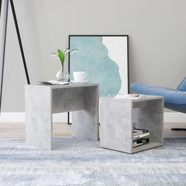 The Living Store Soffbord set betonggrå 48x30x45 cm konstruerat trä - Soffbord