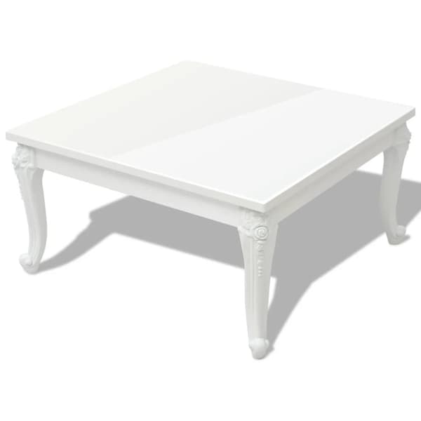The Living Store sofabord 80x80x42 cm højglans hvid - Sofaborde