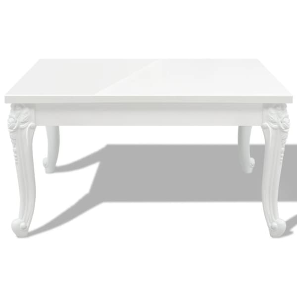 The Living Store sofabord 80x80x42 cm højglans hvid - Sofaborde