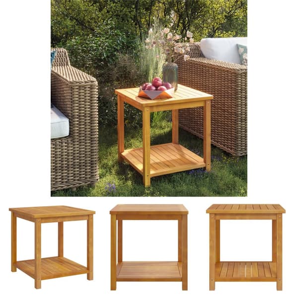 The Living Store sidebord 45 x 45 x 45 cm massivt akacietræ -  Sofaborde