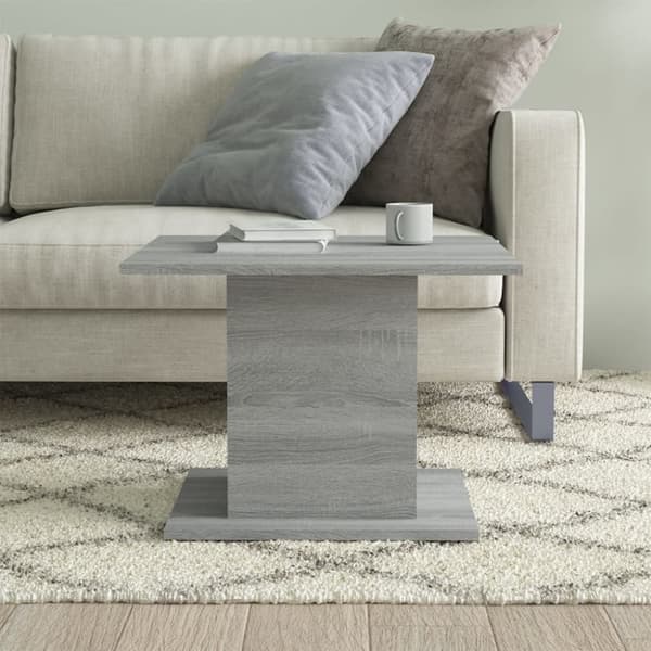 The Living Store sofabord 55,5x55,5x40 cm spånplade grå sonoma-eg - Sofaborde