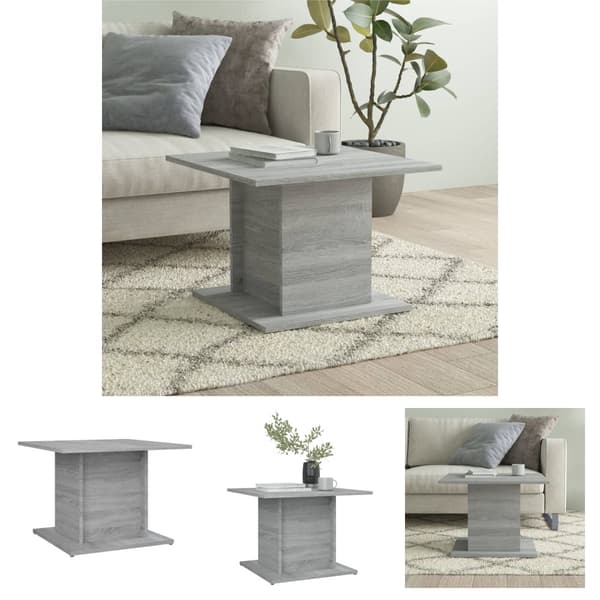 The Living Store sofabord 55,5x55,5x40 cm spånplade grå sonoma-eg -  Sofaborde