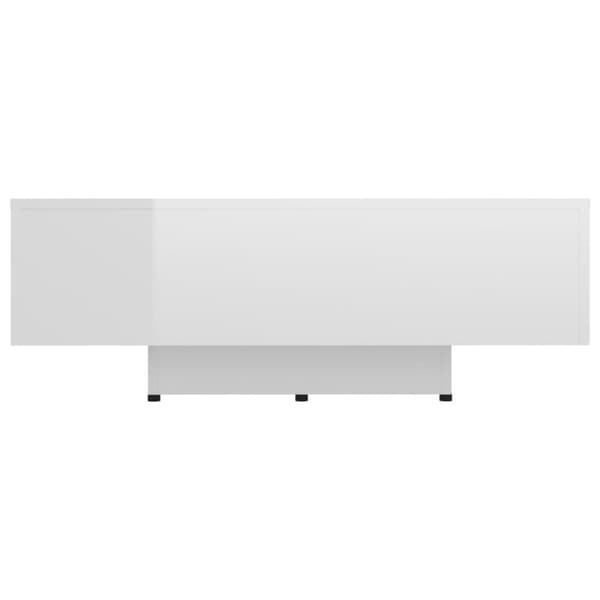 The Living Store sofabord 85x55x31 cm konstrueret træ hvid højglans -  Sofaborde