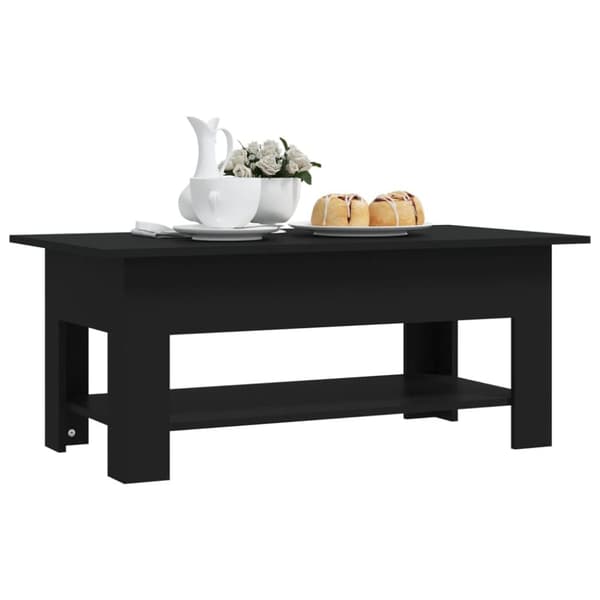 The Living Store Sohvapöytä musta 102x55x42 cm tekninen puu - Kahvipöydät
