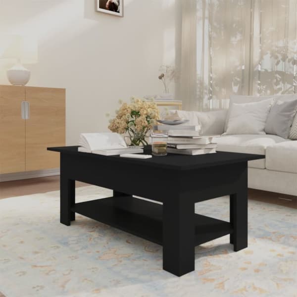 The Living Store Sohvapöytä musta 102x55x42 cm tekninen puu -  Kahvipöydät