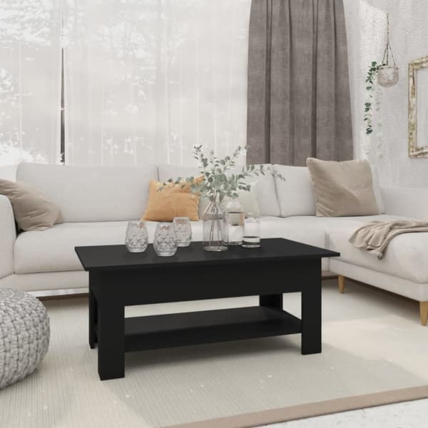 The Living Store Sohvapöytä musta 102x55x42 cm tekninen puu -  Kahvipöydät