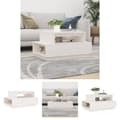 Miniatyrbillede 1 af 9: The Living Store sofabord 80x55x40,5 cm massivt fyrretræ hvid -  Sofaborde