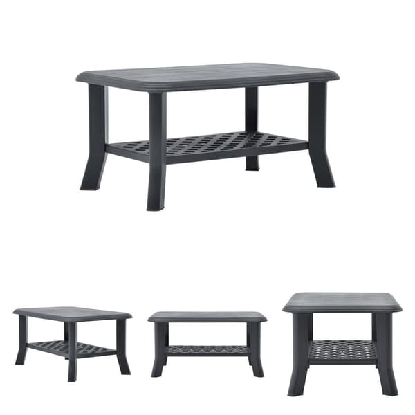 The Living Store sofabord 90x60x46 cm plastik antracitgrå -  Sofaborde