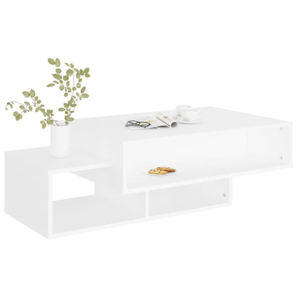 The Living Store Soffbord vit 105x55x32 cm konstruerat trä - Soffbord