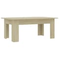 Miniatyrbillede 3 af 7: The Living Store sofabord 100x60x42 cm konstrueret træ sonoma-eg -  Sofaborde