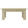 Miniatyrbillede 5 af 7: The Living Store sofabord 100x60x42 cm konstrueret træ sonoma-eg -  Sofaborde