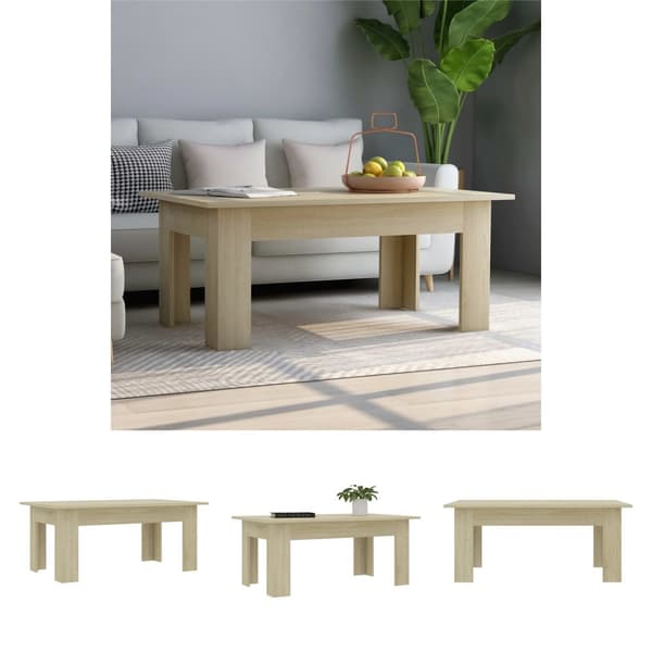 The Living Store sofabord 100x60x42 cm konstrueret træ sonoma-eg -  Sofaborde