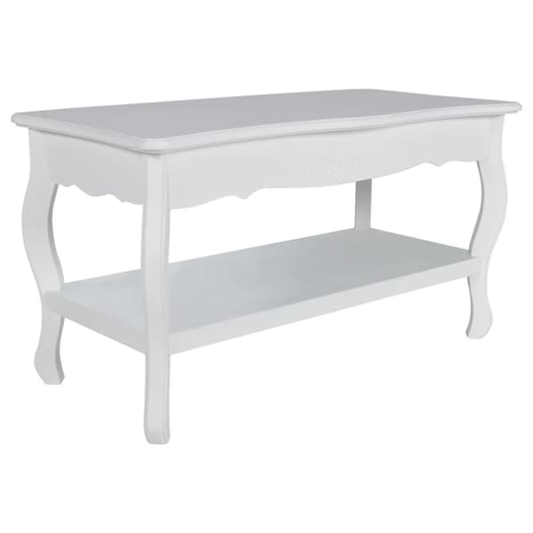 The Living Store Sohvapöytä 2 tasoa MDF valkoinen - Kahvipöydät