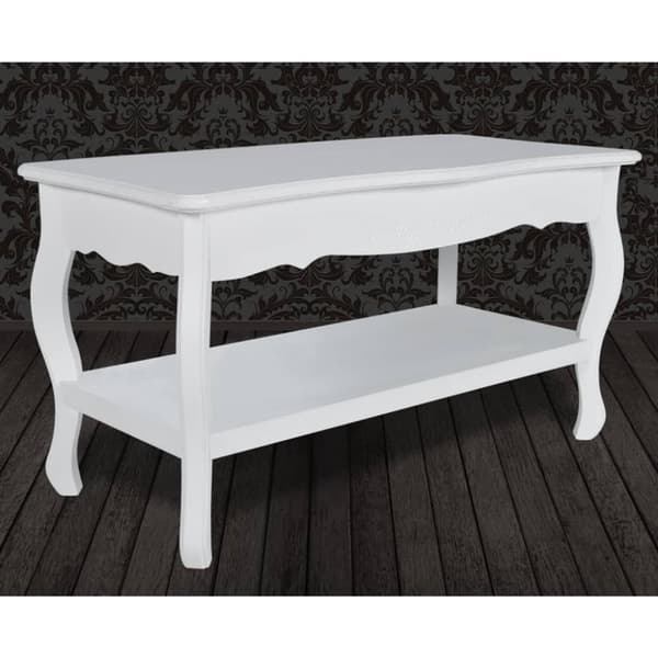 The Living Store Sohvapöytä 2 tasoa MDF valkoinen - Kahvipöydät