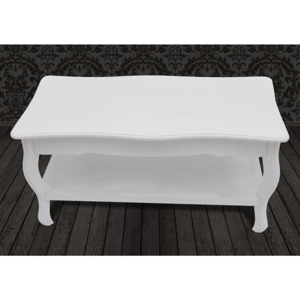 The Living Store Sohvapöytä 2 tasoa MDF valkoinen - Kahvipöydät