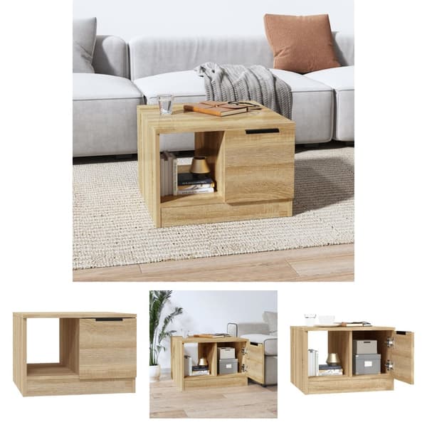 The Living Store sofabord 50x50x36 cm konstrueret træ sonoma-eg -  Sofaborde