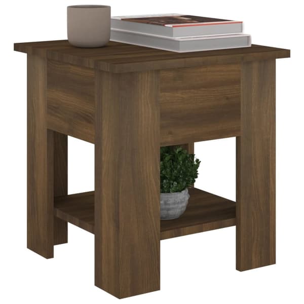 The Living Store Soffbord brun ek 40x40x42 cm konstruerat trä - Soffbord