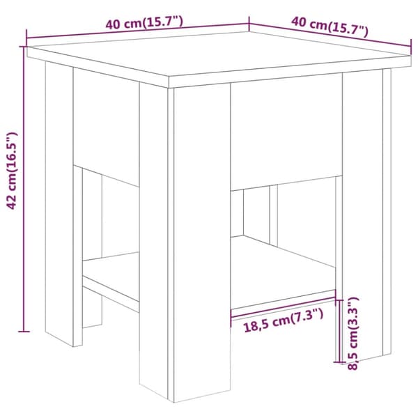 The Living Store Soffbord brun ek 40x40x42 cm konstruerat trä - Soffbord