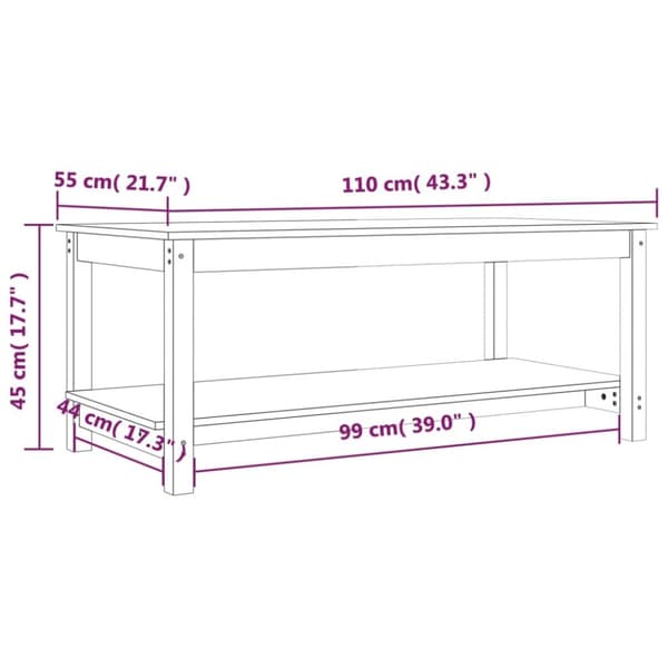 The Living Store Soffbord 110x55x45 cm massiv furu - Soffbord