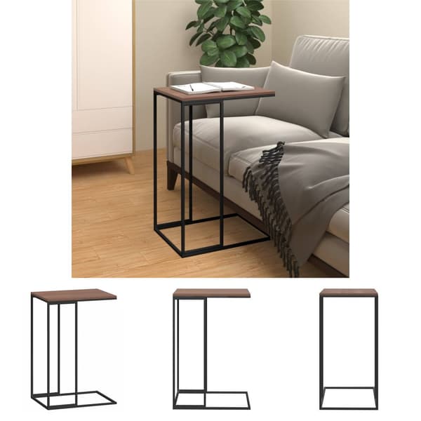 The Living Store sidebord 40x30x59 cm konstrueret træ sort -  Sofaborde