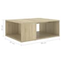 Miniatyrbillede 7 af 7: The Living Store sofabord 90x67x33 cm konstrueret træ sonoma-eg -  Sofaborde