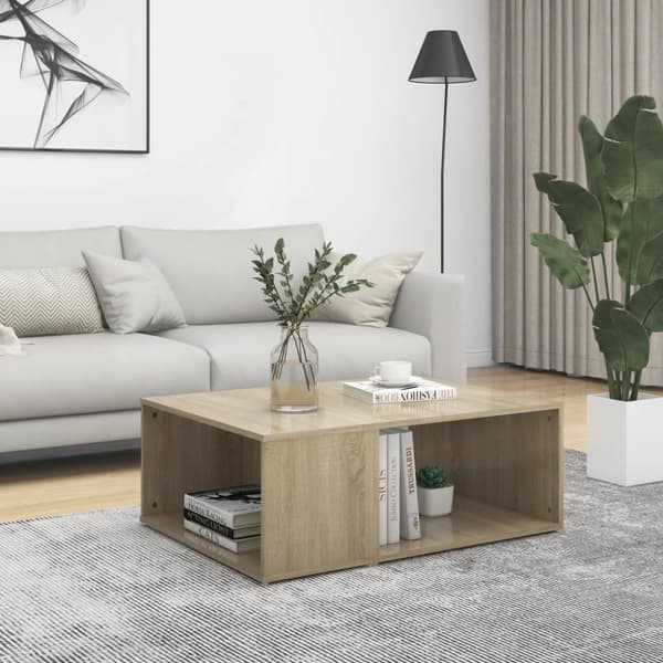 The Living Store sofabord 90x67x33 cm konstrueret træ sonoma-eg - Sofaborde