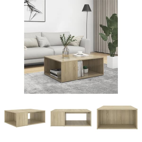 The Living Store sofabord 90x67x33 cm konstrueret træ sonoma-eg - Sofaborde