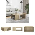 Miniatyrbillede 1 af 7: The Living Store sofabord 90x67x33 cm konstrueret træ sonoma-eg -  Sofaborde