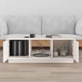 Miniatyrbillede 4 af 11: The Living Store sofabord 100x50x35 cm massivt fyrretræ hvid -  Sofaborde