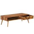 Miniatyrbillede 4 af 11: The Living Store sofabord i massivt sheeshamtræ med honningfarvet finish 110 x 50 x 37 cm -  Sofaborde