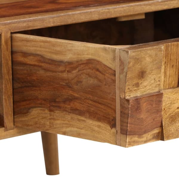 The Living Store sofabord i massivt sheeshamtræ med honningfarvet finish 110 x 50 x 37 cm -  Sofaborde