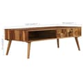 Miniatyrbillede 11 af 11: The Living Store sofabord i massivt sheeshamtræ med honningfarvet finish 110 x 50 x 37 cm -  Sofaborde