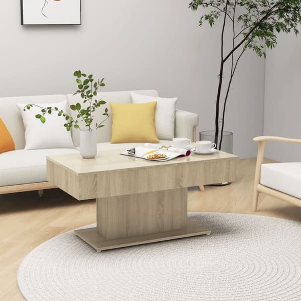 The Living Store sofabord 96x50x45 cm spånplade sonoma-eg -  Sofaborde