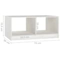 Miniatyrbillede 9 af 9: The Living Store sofabord 75x50x33 cm massivt fyrretræ hvid -  Sofaborde